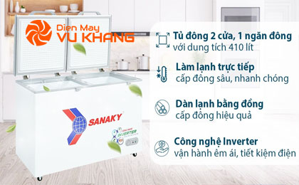 Tủ đông Sanaky Inverter 410 lít VH-5699HY3