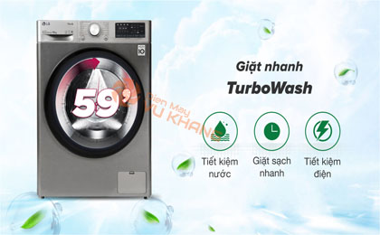 Máy giặt LG Inverter 10 kg FV1410S4P - Giặt nhanh hơn và sạch hơn với công nghệ TurboWash