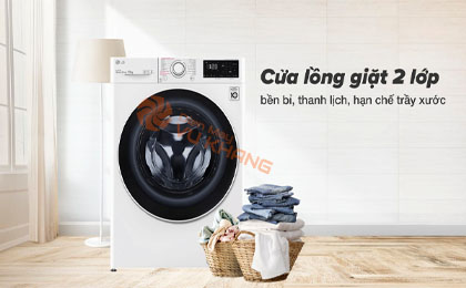 Máy giặt LG Inverter 10 kg FV1410S5W - Cửa lồng giặt