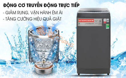 Động cơ truyền động trực tiếp - Máy giặt LG Inverter 13 kg TH2113SSAK