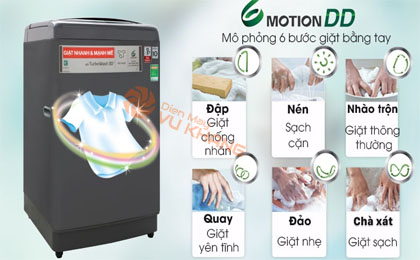 Giặt 6 chuyển động mô phỏng bàn tay con người - Máy giặt LG Inverter 13 kg TH2113SSAK