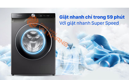 Máy giặt Samsung AI Inverter 10 kg WW10T634DLX/SV - Tiết kiệm thời gian với Super Speed