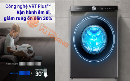 Máy giặt Samsung AI Inverter 10 kg WW10T634DLX/SV - Giặt giũ êm ái với công nghệ VRT Plus™