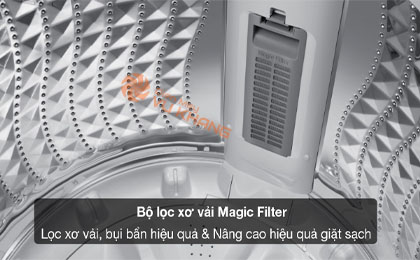 Máy giặt Samsung 12kg WA12CG5745BVSV - Bộ lọc xơ vải Magic Filter giúp lọc sạch xơ vải, bụi bẩn trên quần áo đáng kể 