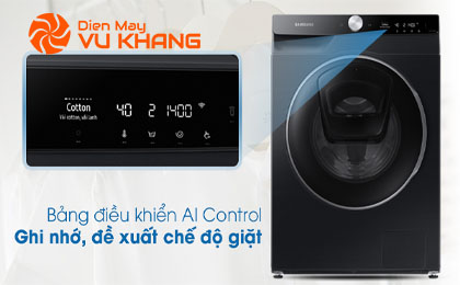 Máy giặt Samsung AI AddWash Inverter 12kg WW12TP94DSB/SV - Bảng điều khiển AI Control