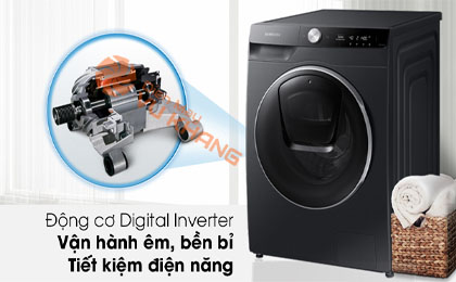 Máy giặt Samsung AI AddWash Inverter 12kg WW12TP94DSB/SV - Digital Inverter tiết kiệm điện