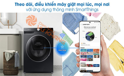 Máy giặt Samsung AI AddWash Inverter 12kg WW12TP94DSB/SV - Điều khiển từ xa với SmartThings