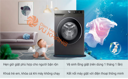 Máy giặt Samsung Inverter 9 kg WW90T634DLN/SV - Tiện ích