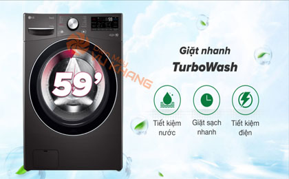 Máy giặt sấy LG Inverter 15kg F2515RTGB - Công nghệ Turbo Wash