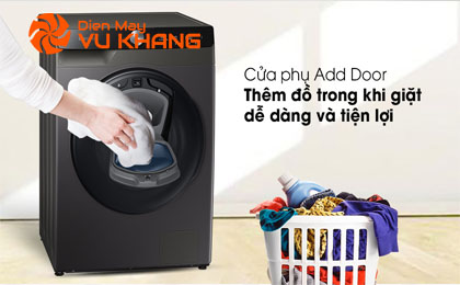 Máy giặt sấy Samsung Addwash Inverter 9.5kg WD95T754DBX/SV-Trang bị cửa phụ AddWash tiện lợi khi thêm đồ giặt bất kỳ lúc nào