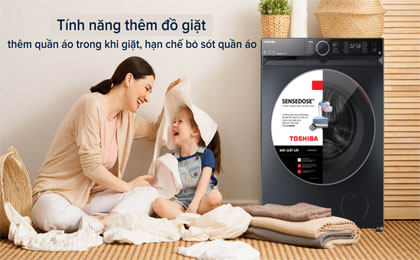 Máy giặt sấy Toshiba TWD-BM135GF4V(MG) - Thêm đồ trong khi giặt