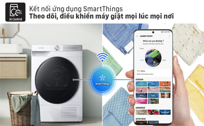 Máy sấy bơm nhiệt Samsung 9kg DV90T7240BH/SV - SmartThings