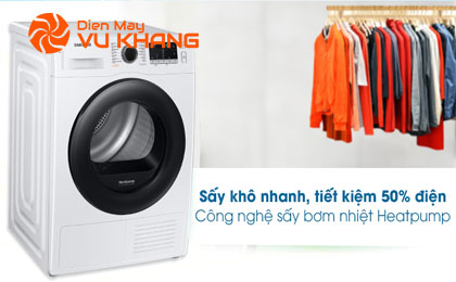 Máy sấy Samsung 9kg DV90TA240AE/SV - Sấy bơm nhiệt