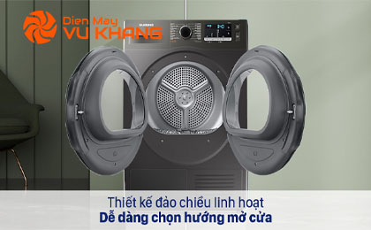 Máy sấy bơm nhiệt Samsung 9 kg DC90TA240AX/SV - Cửa đảo chiều