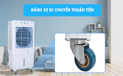 Bánh xe di chuyển thuận tiện - Quạt điều hòa không khí Daikiosan DKA-05000G