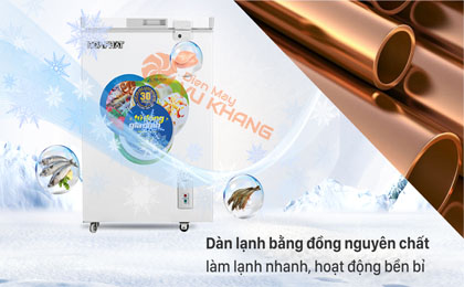 Tủ đông Hòa Phát HCF 106S1Đ  - Dàn lạnh bằng đồng nguyên chất