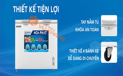 Tủ đông Hòa Phát 205 lít HCF 506S2Đ2 thiết kế tiện lợi