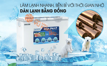 Tủ đông Hòa Phát HCF 606S2Đ2 - Làm lạnh nhanh nhờ dàn lạnh bằng đồng