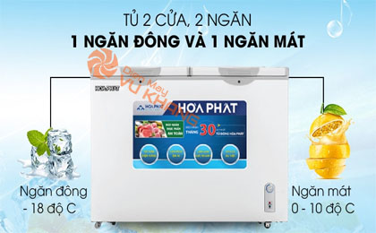 Tủ đông Hòa Phát HCF 656S2Đ2 - 2 ngăn đông, mát