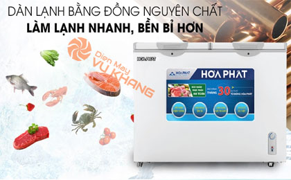 Tủ đông Hòa Phát HCF 656S2Đ2 - dàn lạnh đồng