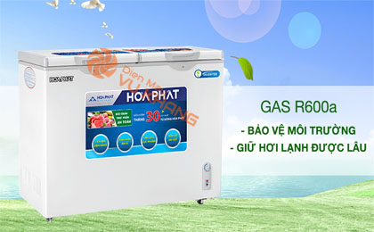 Tủ đông Hòa Phát HCFI 656S2Đ2-Sử dụng khí gas R600a, tránh làm ô nhiễm môi trường