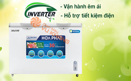 Tủ đông Hòa Phát HCFI 656S2Đ2-Vận hành êm ái, tiết kiệm điện hiệu quả với công nghệ Inverter