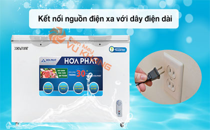 Tủ đông Hòa Phát HCFI 656S2Đ2-Kết nối nguồn điện xa với dây điện dài