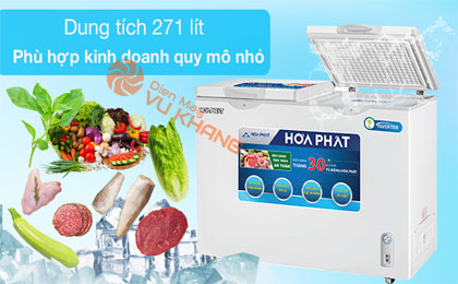 Tủ đông Hòa Phát HCFI 656S2Đ2-Dung tích sử dụng 271 lít, đáp ứng nhu cầu kinh doanh quy mô nhỏ