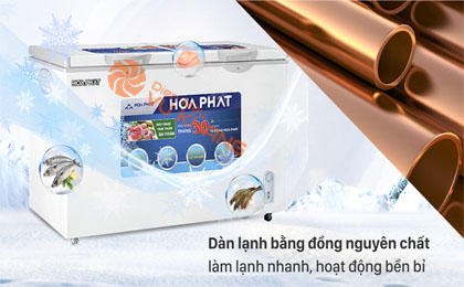 Tủ đông Hòa Phát HCF 666S1Đ2 - dàn lạnh bằng đồng