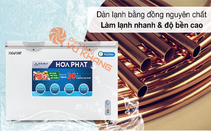 Tủ đông Hòa Phát HCFI 666S1Đ2 -Cấp đông thực phẩm nhanh chóng với hệ thống dàn lạnh bằng đồng nguyên chất