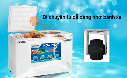 Tủ đông Hòa Phát HCFI 666S1Đ2-Di chuyển tủ dễ dàng với bánh xe động