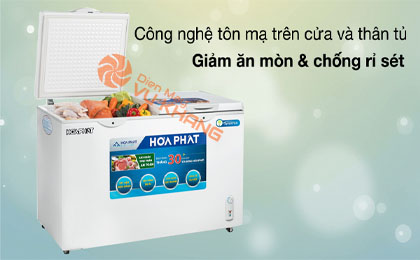 Tủ đông Hòa Phát HCFI 666S1Đ2 -Giảm ăn mòn, chống rỉ sét với công nghệ tôn mạ trên cửa và thân tủ