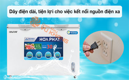 Tủ đông Hòa Phát HCFI 666S1Đ2 -Dây điện dài, tiện lợi cho việc kết nối nguồn điện xa