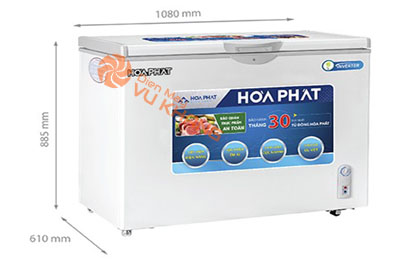 KÍCH THƯỚC Tủ đông Hòa Phát Inverter 252 lít HCFI 516S1Đ1