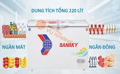 Dung tích 220 lít - Tủ đông Sanaky VH-2899W1 