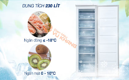 Tủ đông Sanaky 230 lít TD.VH230HY - Dung tích 280 lít