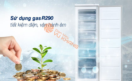 Tủ đông Sanaky 230 lít TD.VH230HY - Sử dụng gas R290