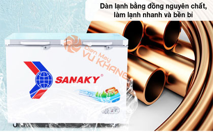 Dàn lạnh đồng - Tủ đông Sanaky 270 lít TD.VH3699A2KD