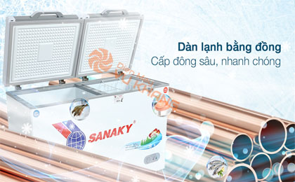 Tủ đông Sanaky 280 lít TD.VH4099W2KD - Dàn lạnh bằng đồng