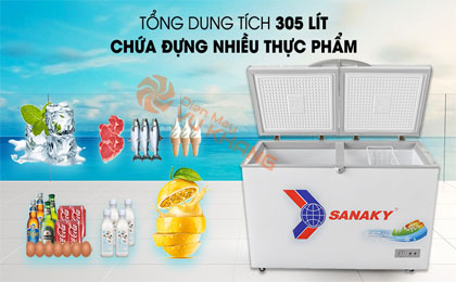 Dung tích 305 lít - Tủ đông Sanaky VH-4099A1