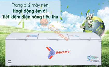 Tủ đông Sanaky 1143.5 lít VH-1399HY3 - 2 máy nén