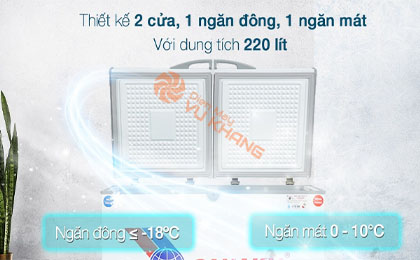 Tủ đông Sanaky Inverter 220 lít VH-2899W3 - Tổng quan thiết kế