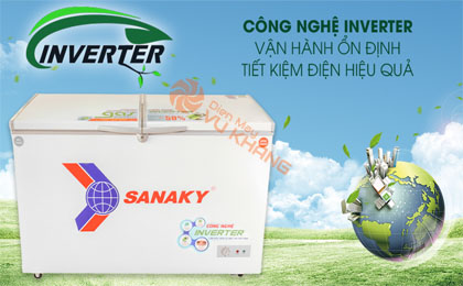 Công nghệ Inverter tiết kiệm điện, vận hành êm ái - Tủ đông Sanaky 280 lít VH-4099W3