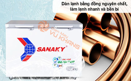 Dàn lạnh ống đồng - Tủ đông Sanaky Inverter 305 lít TD.VH4099A4K