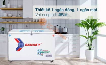 Tủ đông Sanaky Inverter 485 lít VH-6699W3 - Thiết kế