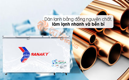 Tủ đông Sanaky 530 lít VH-6699HY3 - Dàn lạnh đồng