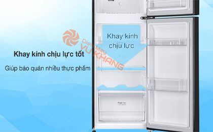 Tủ lạnh LG Inverter 217 Lít GV-B212WB - Khay kính cường lực chịu lực tốt, bảo quản được nhiều thực phẩm 