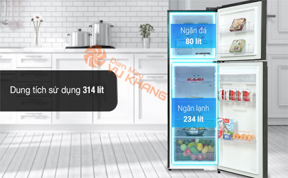 Tủ lạnh LG Inverter 314 Lít GN-D312BL - Ngăn đá và ngăn lạnh