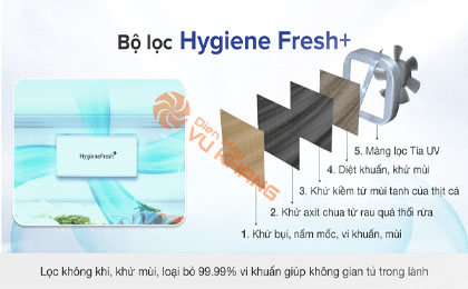 Tủ lạnh LG Inverter 494 lít GR-D22MB - Bộ lọc Hygiene Fresh+