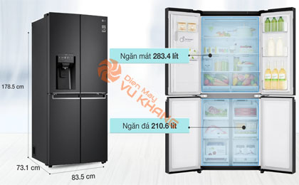 Tủ lạnh LG Inverter 494 lít GR-D22MB - Dung tích